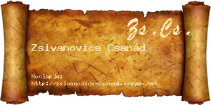 Zsivanovics Csanád névjegykártya